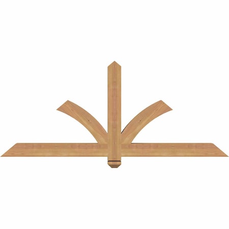 Ekena Millwork Redmond Smooth Timber Gable Bracket, Western Red Cedar, 60"W x 25"H x 3 1/2"D x 3 1/2"F, 10/12 Pitch GBW060X25X0404RED00SWR